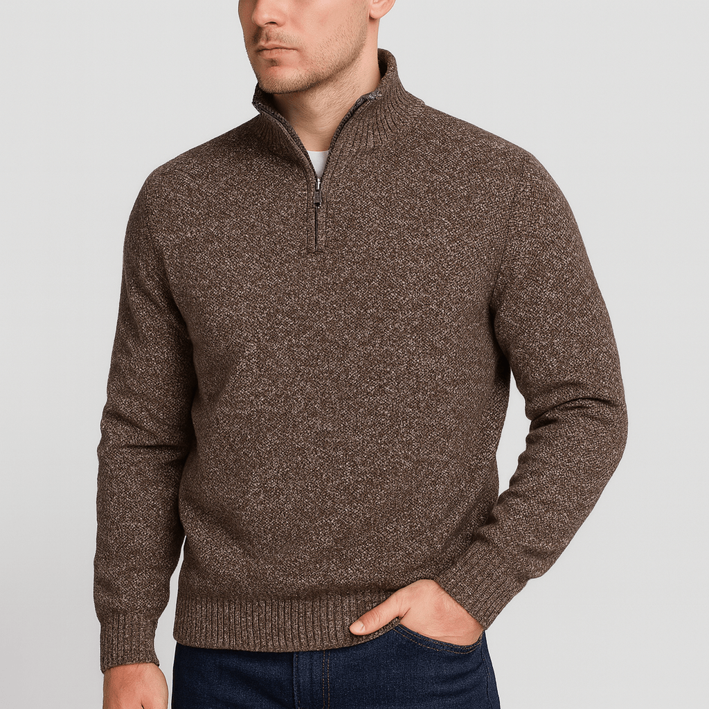 Soviska | Aksamitny sweter zimowy z golfem-Swetry-Soviska-Czerwony-M-Soviska