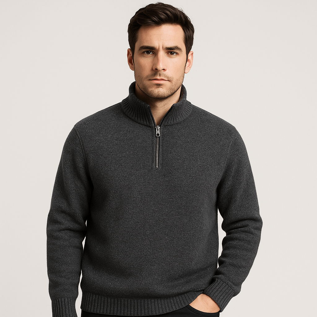 Soviska | Aksamitny sweter zimowy z golfem-Swetry-Soviska-Czerwony-M-Soviska