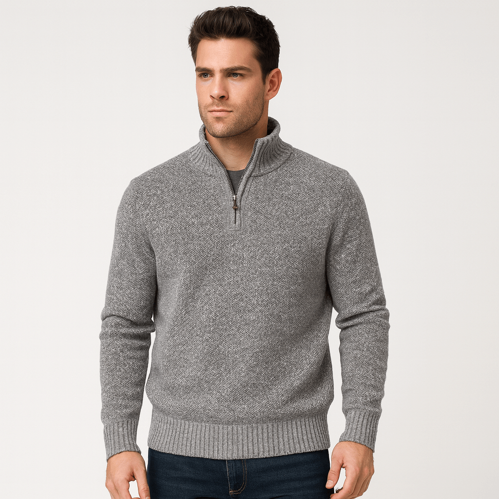 Soviska | Aksamitny sweter zimowy z golfem-Swetry-Soviska-Czerwony-M-Soviska