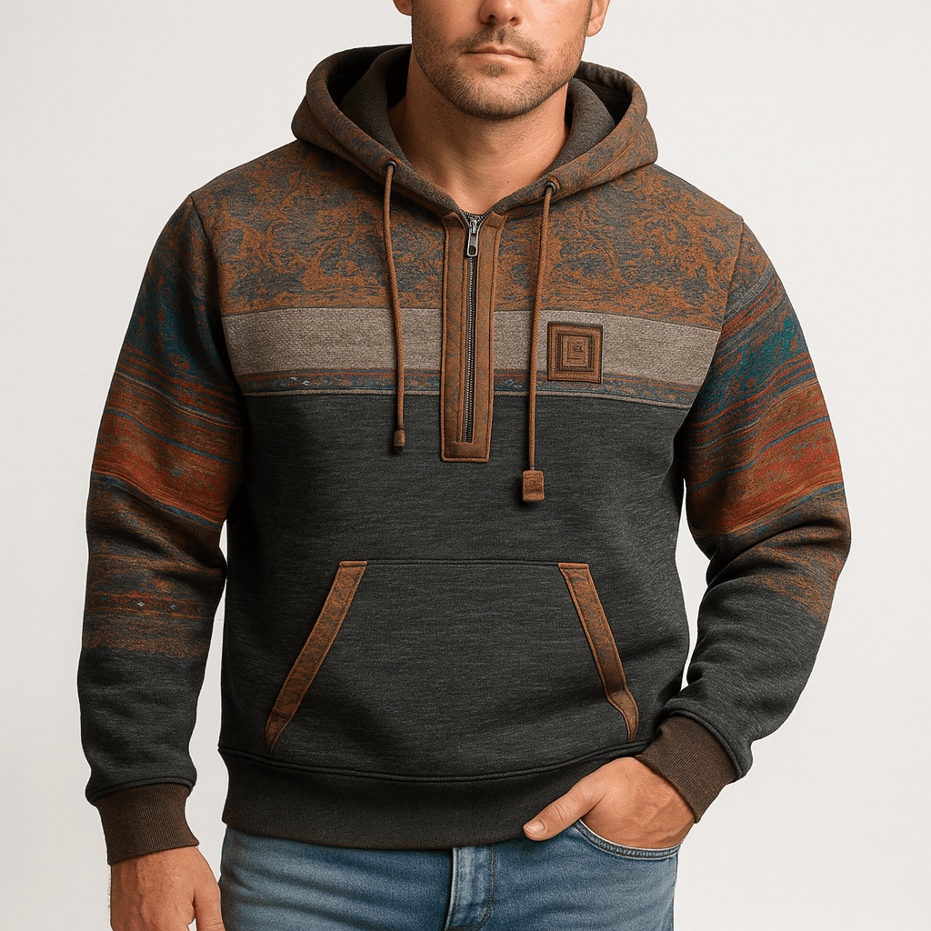 Soviska | Bluza z kapturem w stylu vintage z regulowanym kapturem i luźnym krojem-Bluzy i swetry-Soviska-Multicolor-S-Soviska