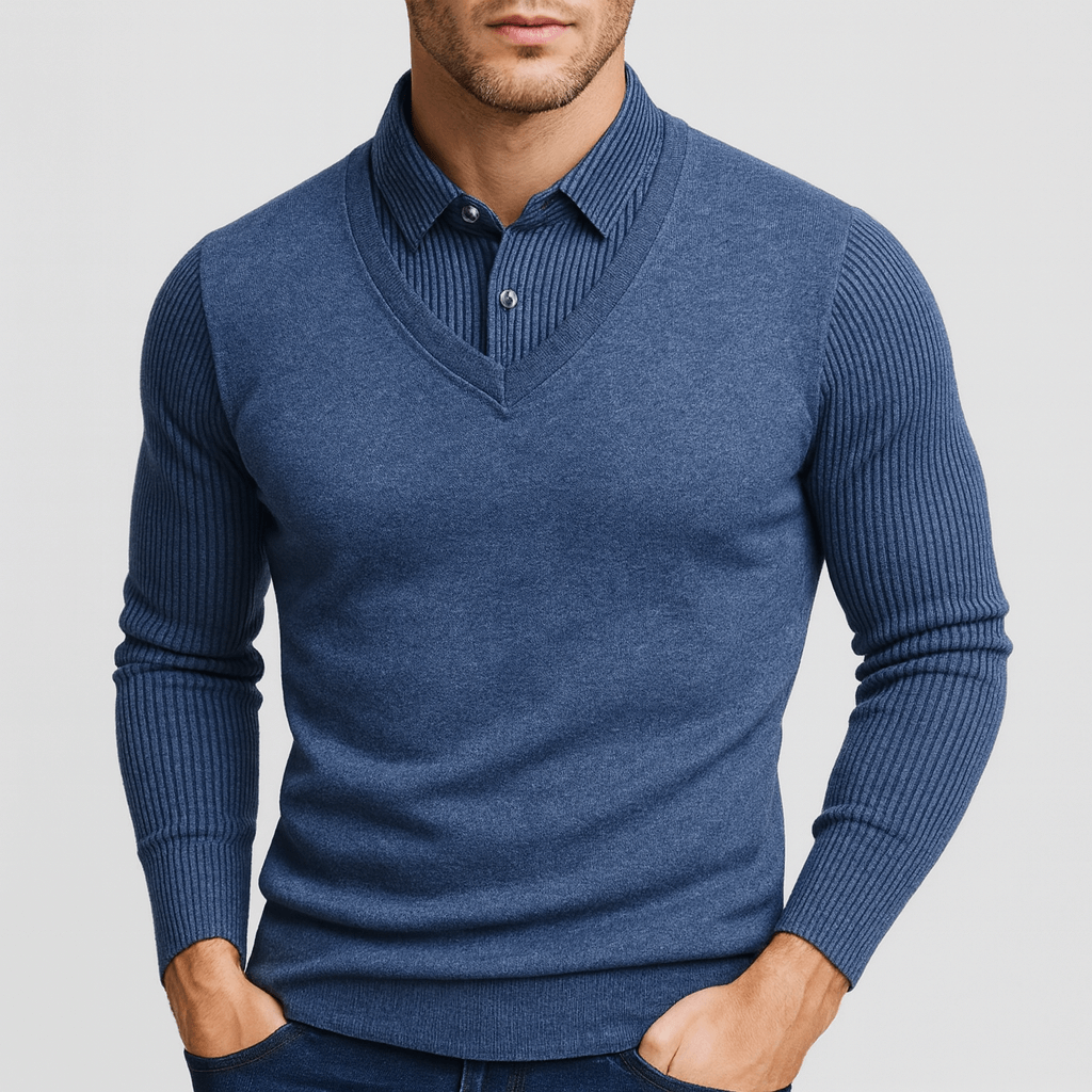 Soviska | Cienka dzianina sweter z dekoltem V-Swetry-Soviska-Czarny-M-Soviska