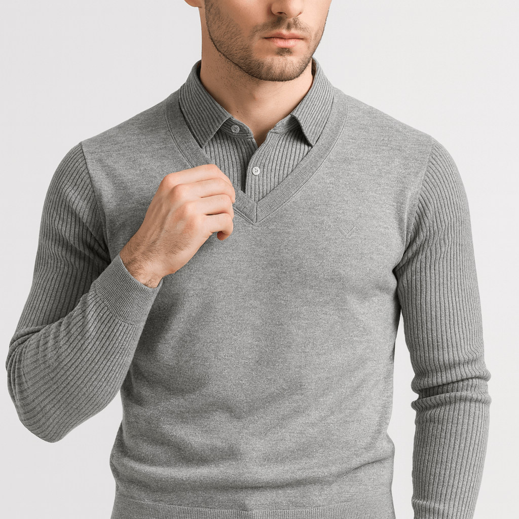 Soviska | Cienka dzianina sweter z dekoltem V-Swetry-Soviska-Czarny-M-Soviska