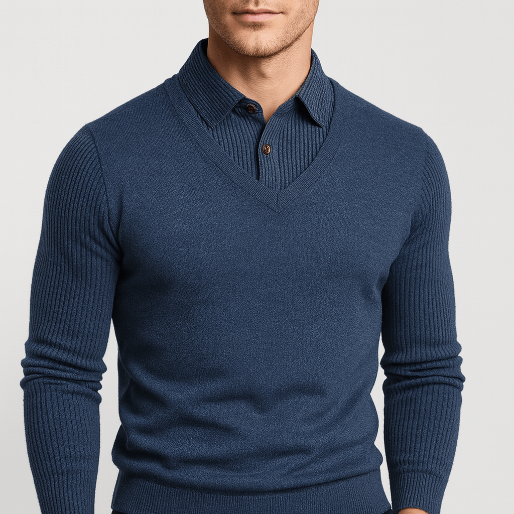 Soviska | Cienka dzianina sweter z dekoltem V-Swetry-Soviska-Czarny-M-Soviska