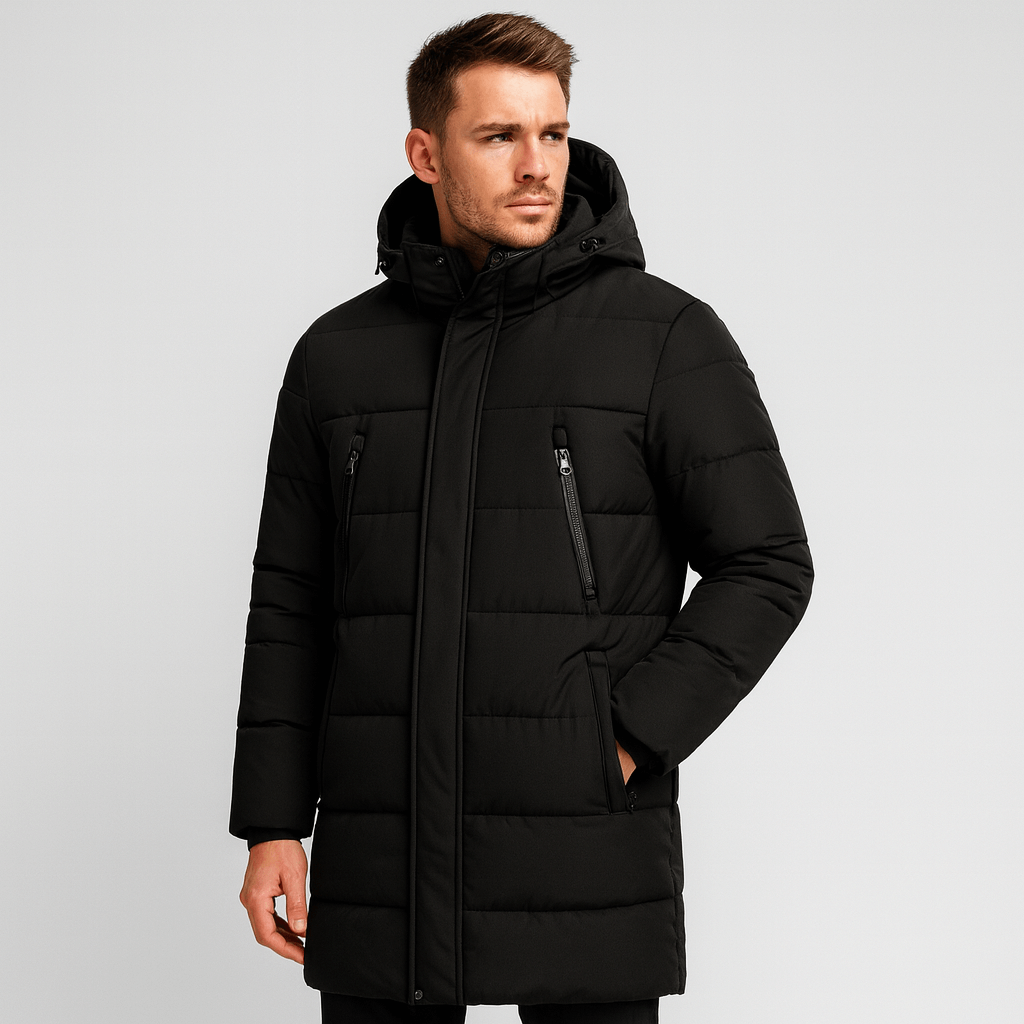 Soviska | Długa kurtka puchowa z kapturem-Puchowe kurtki i płaszcze-Soviska-Niebieski-XS-Soviska