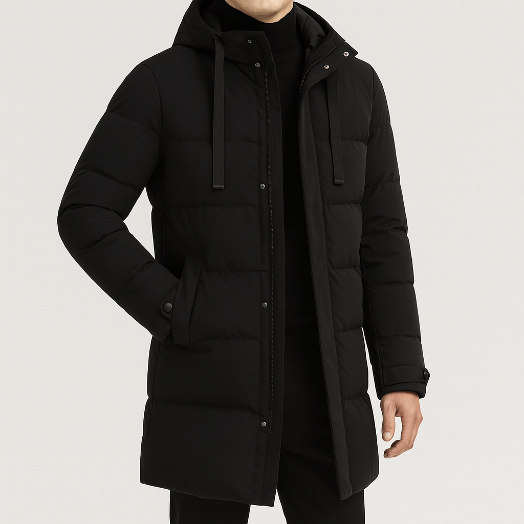 Soviska | Długa parka z kapturem-Kurtki-Soviska-Czarny-M-Soviska
