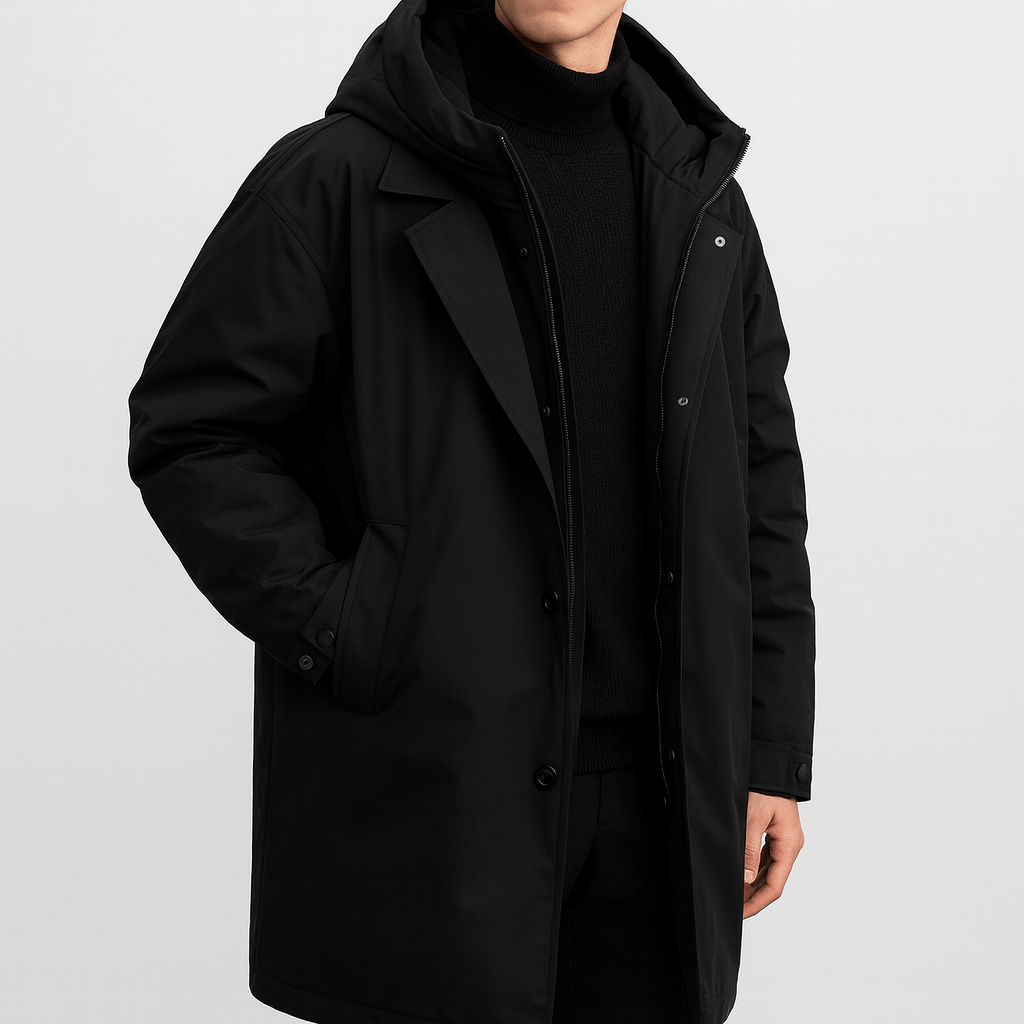 Soviska | Długi puchowy płaszcz zimowy z kapturem-Płaszcze, Kurtki i Kamizelki-Soviska-Zielony wojskowy-M-Soviska