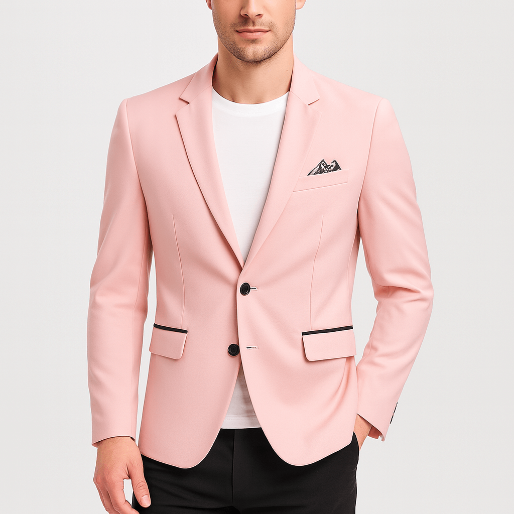 Soviska | Dopasowana marynarka z klapami-Marynarki-Soviska-Jasnoniebieski-S-Soviska