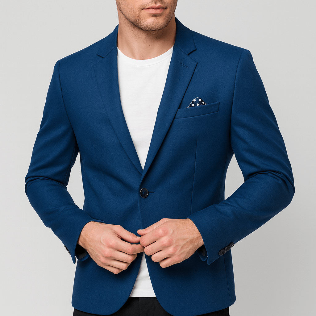 Soviska | Dopasowana marynarka z klapami-Marynarki-Soviska-Jasnoniebieski-S-Soviska