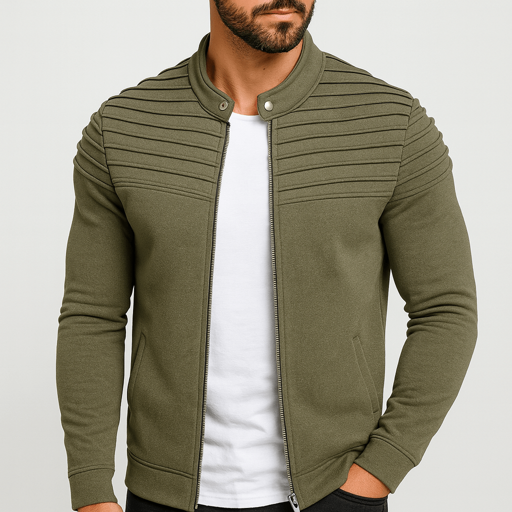 Soviska | Dopasowany krój kurtka przejściowa z klapą-Odzież wierzchnia-Soviska-Zielony-M-Soviska