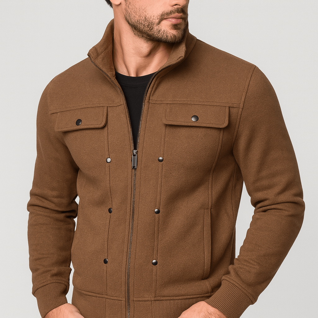 Soviska | Dwurzędowa kurtka polarowa z zatrzaskami-Odzież wierzchnia-Soviska-Biały-S-Soviska