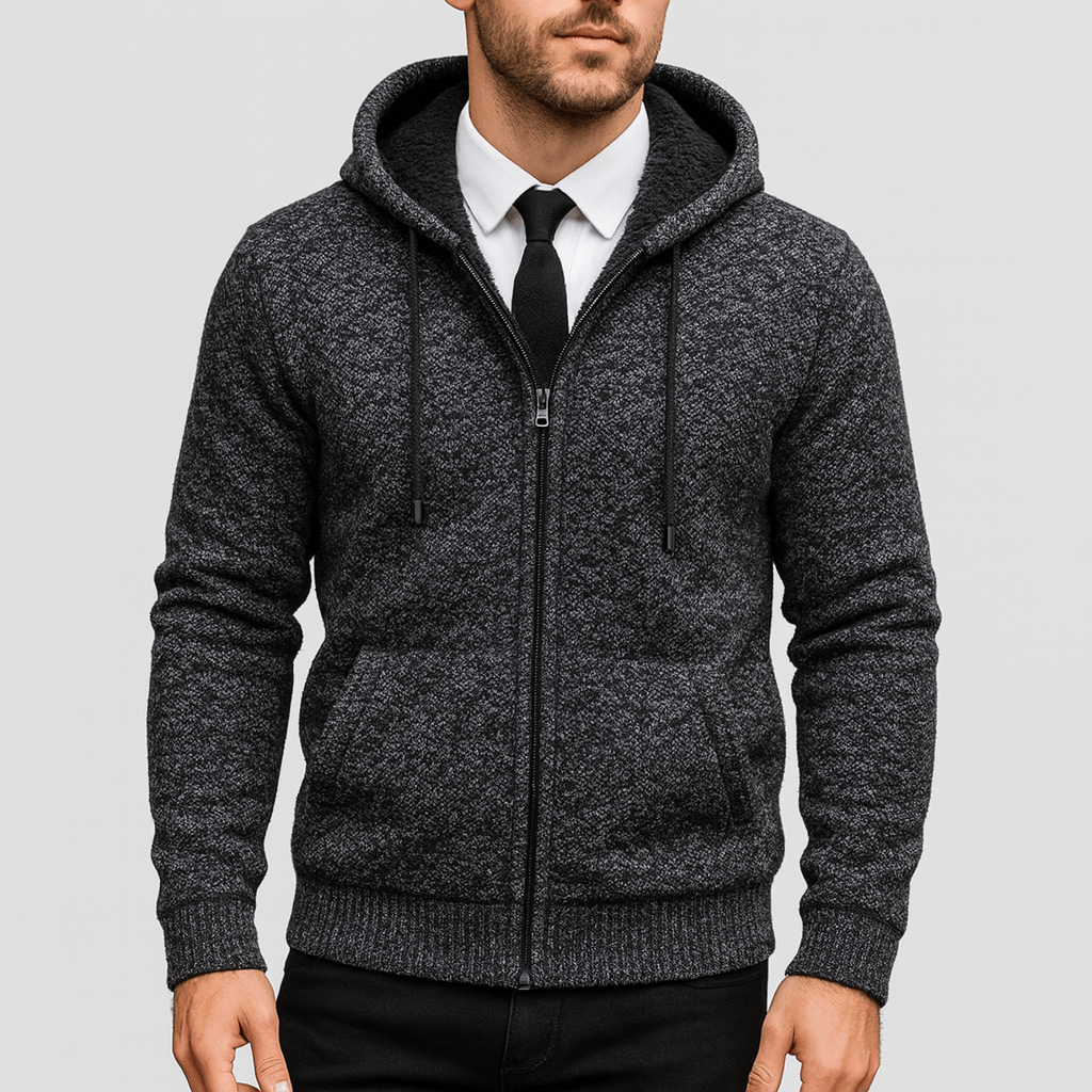 Soviska | Dzianinowy kardigan z ciepłą podszewką-Kamizelki-Soviska-Ciemnoszary-S-Soviska