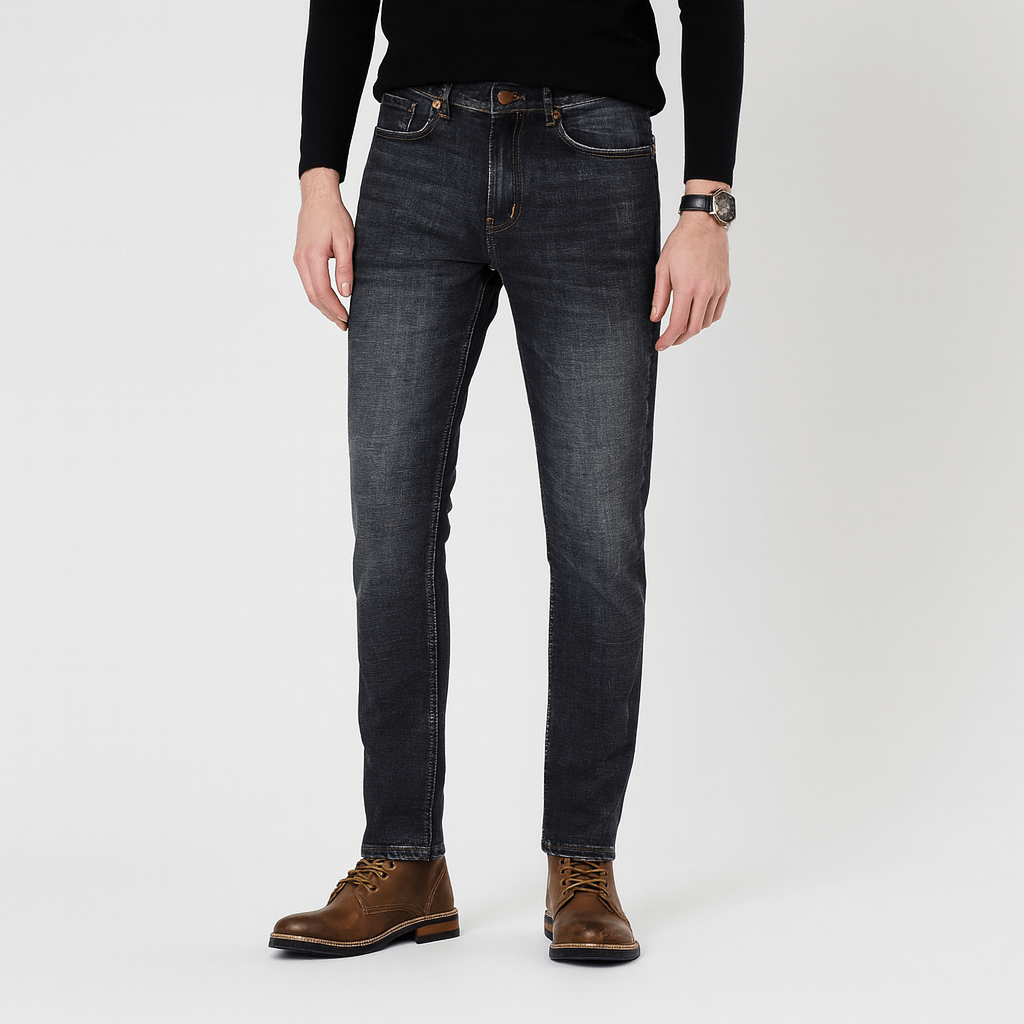 Soviska | Elastyczne dżinsy dopasowane-Jeansy męskie-Soviska-Granatowy-28-Soviska