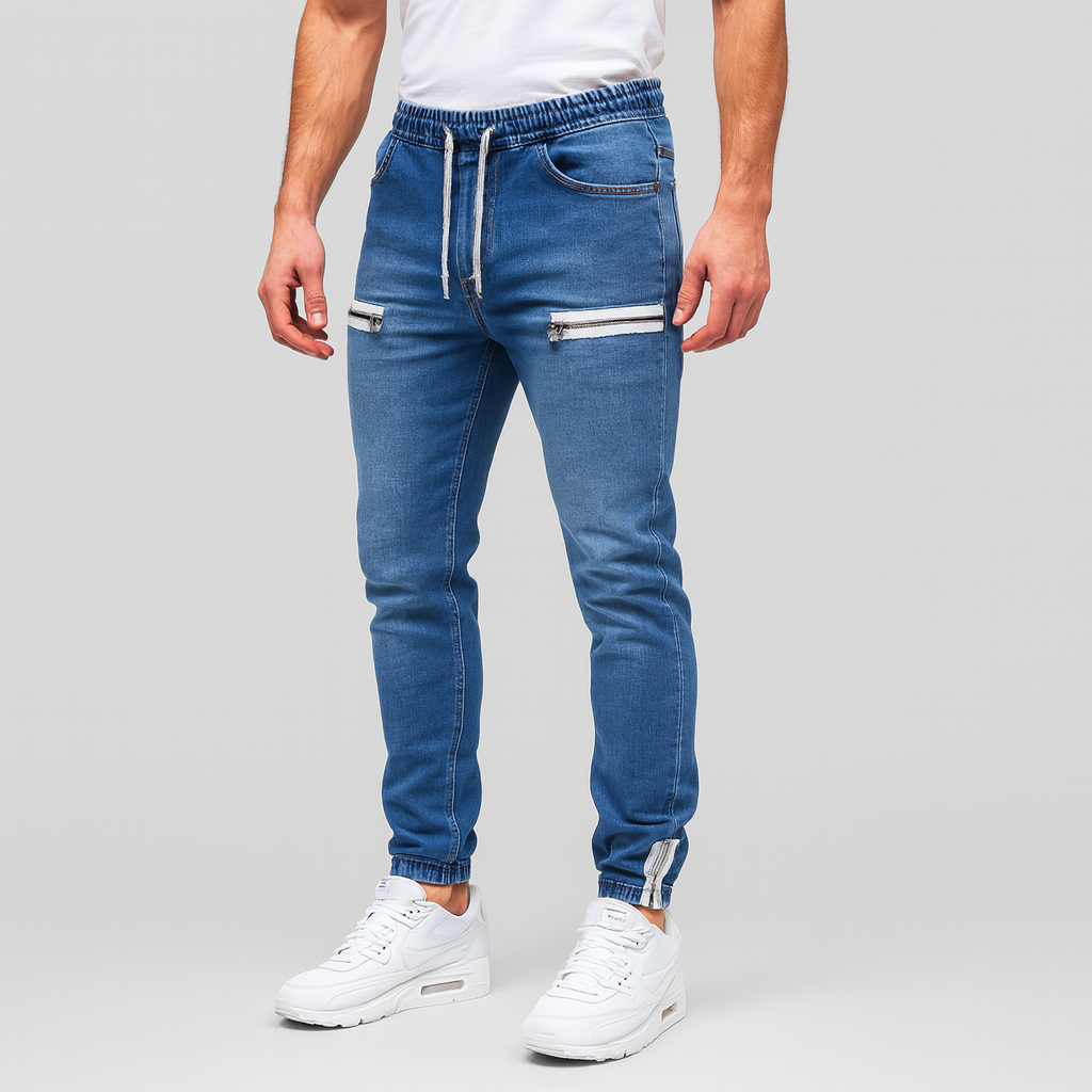 Soviska | Elastyczne joggery z kieszeniami na zamek-Dresy-Soviska-Jasnoniebieski-S-Soviska