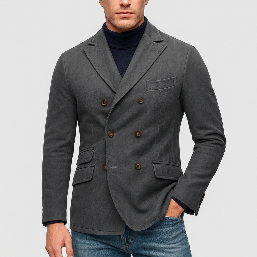 Soviska | Elegancka dwurzędowa marynarka-Marynarki-Soviska-Czarny-S-Soviska