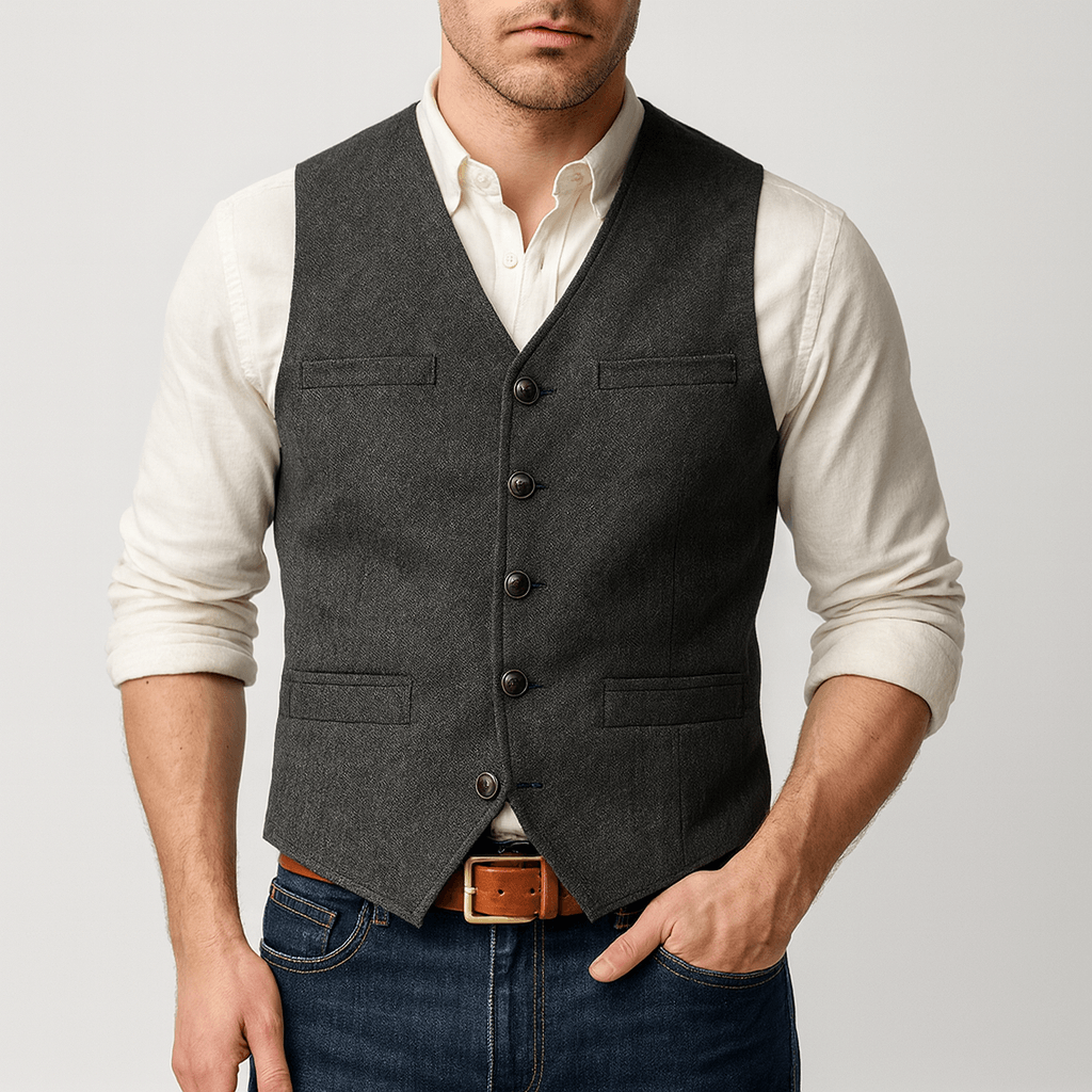 Soviska | Elegancki kamizelka z guzikiem-Kamizelki męskie-Soviska-Jasnoniebieski-XS-Soviska