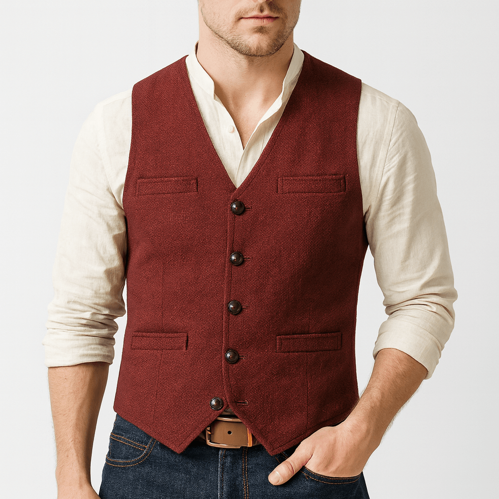 Soviska | Elegancki kamizelka z guzikiem-Kamizelki męskie-Soviska-Jasnoniebieski-XS-Soviska