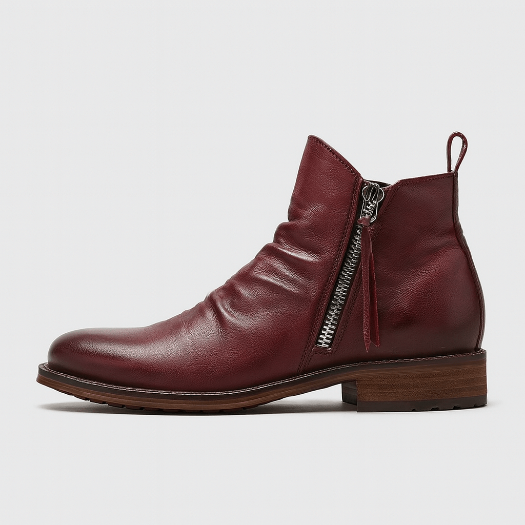 Soviska | Eleganckie męskie botki-Męskie buty zimowe-Soviska-Bordowy-38-Soviska