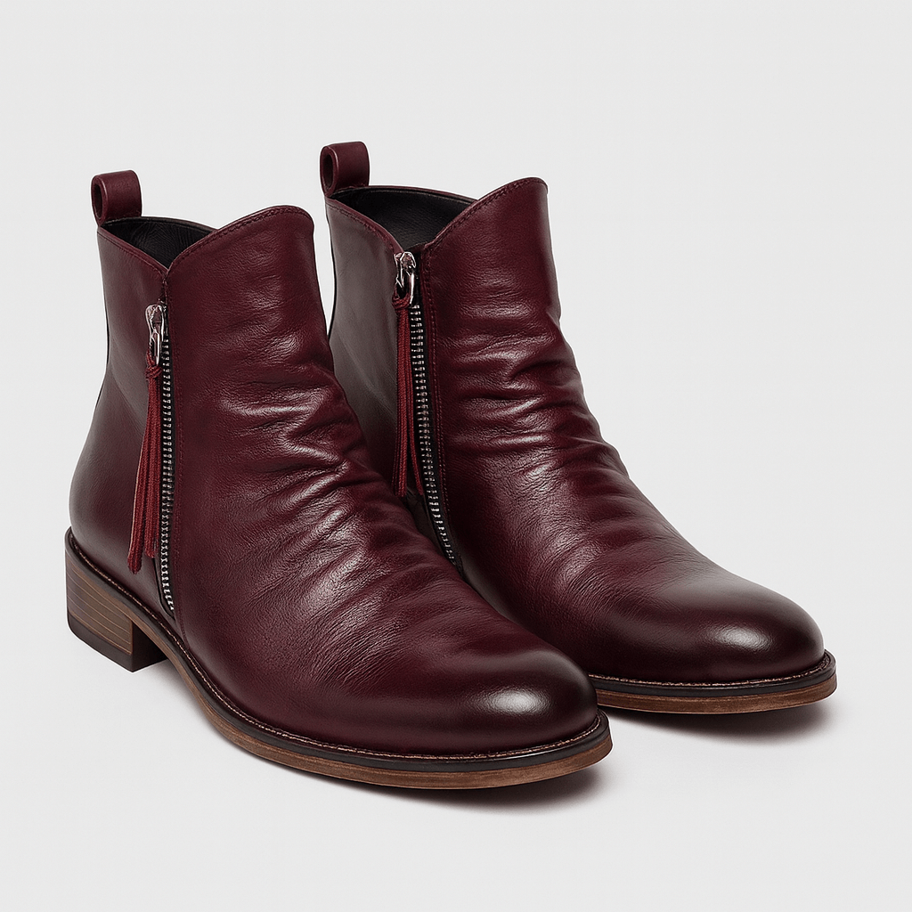 Soviska | Eleganckie męskie botki-Męskie buty zimowe-Soviska-Bordowy-38-Soviska