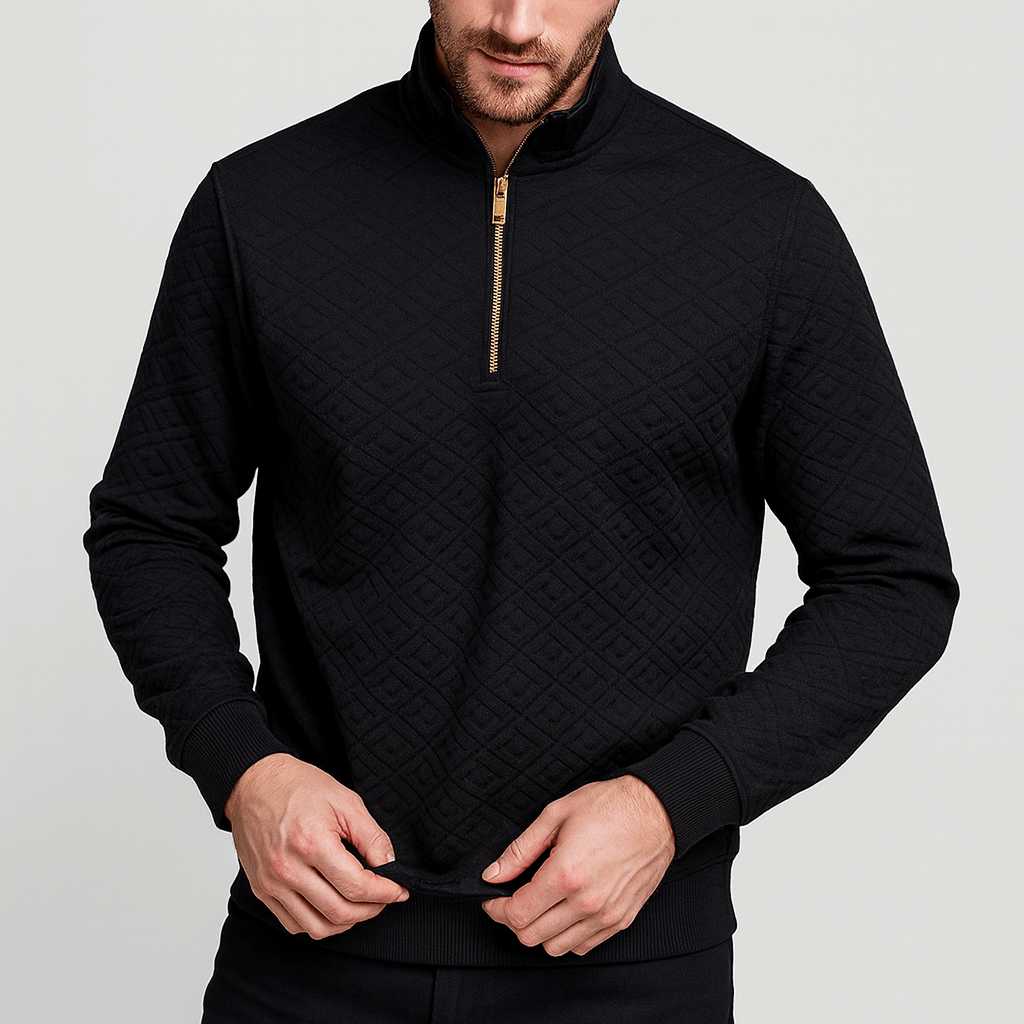 Soviska | Geometryczny sweter z półokrągłym dekoltem-Swetry-Soviska-Khaki-S-Soviska