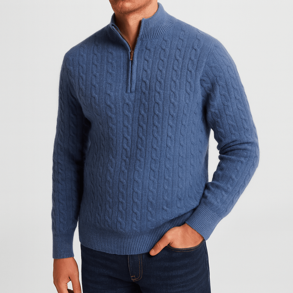 Soviska | Gęsta dzianina kardigan z zamkiem-Swetry i kardigany-Soviska-Beżowy-S-Soviska