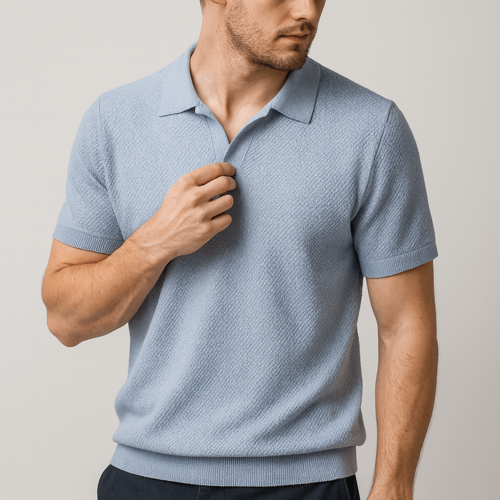 Soviska | Gofrowany kołnierzyk polo-Koszulki polo-Soviska-Zielony-M-Soviska