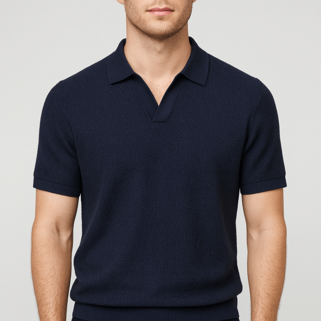 Soviska | Gofrowany kołnierzyk polo-Koszulki polo-Soviska-Zielony-M-Soviska