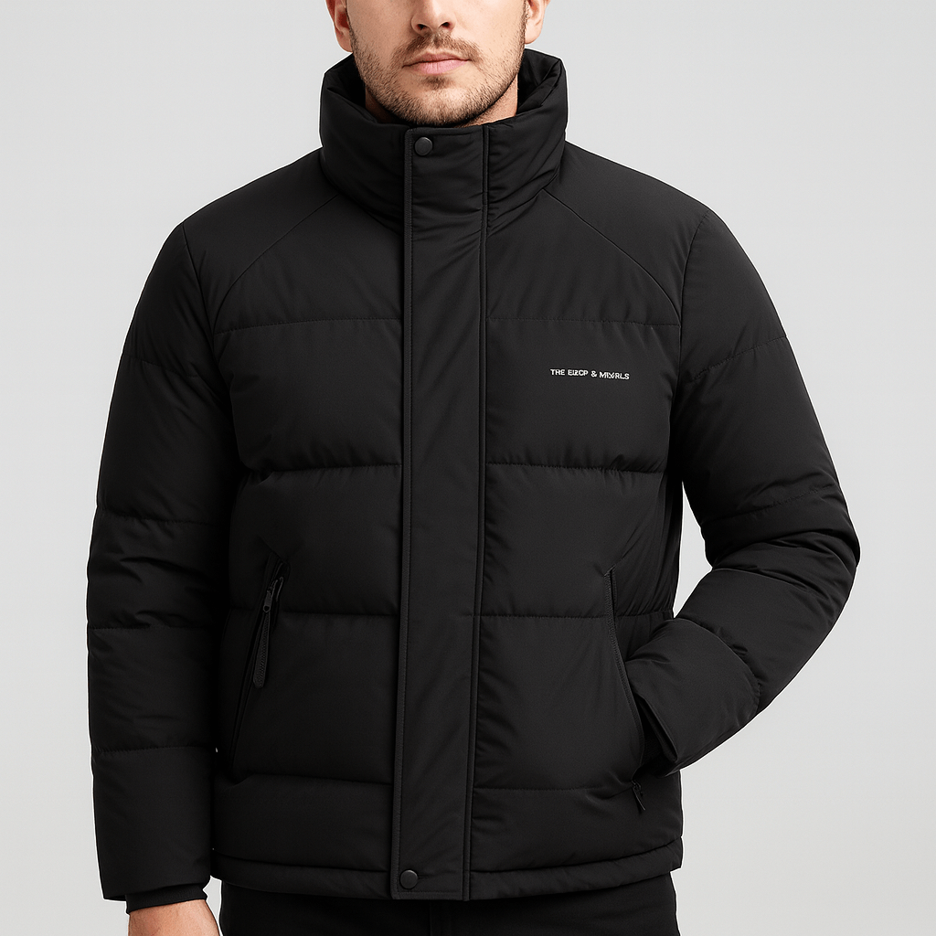 Soviska | Gruba puchowa kurtka z luźnym krojem-Kurtki puchowe-Soviska-Brązowy-L-Soviska