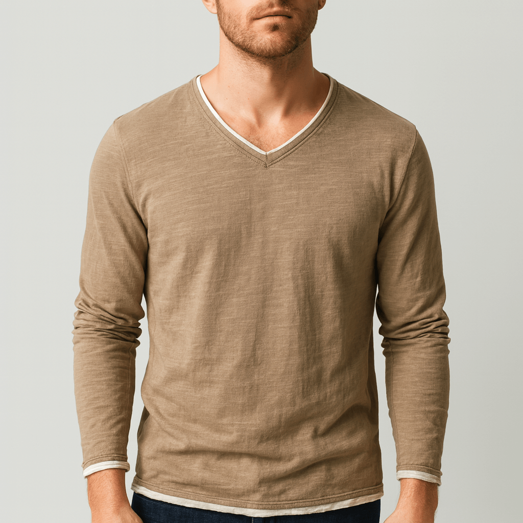 Soviska | Klasyczna bawełniana koszula z długim rękawem-Koszule wizytowe-Soviska-Granatowy-S-Soviska