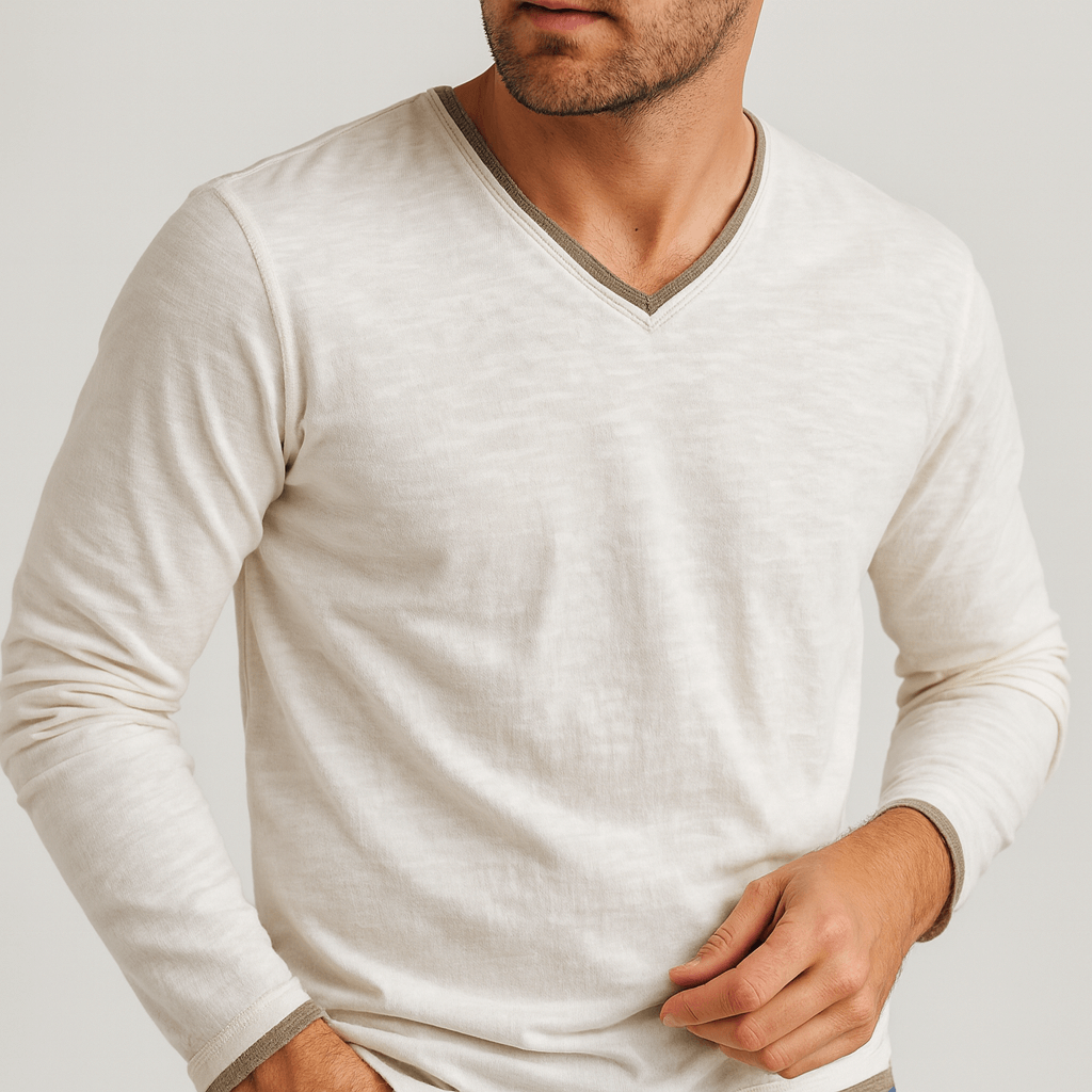 Soviska | Klasyczna bawełniana koszula z długim rękawem-Koszule wizytowe-Soviska-Granatowy-S-Soviska