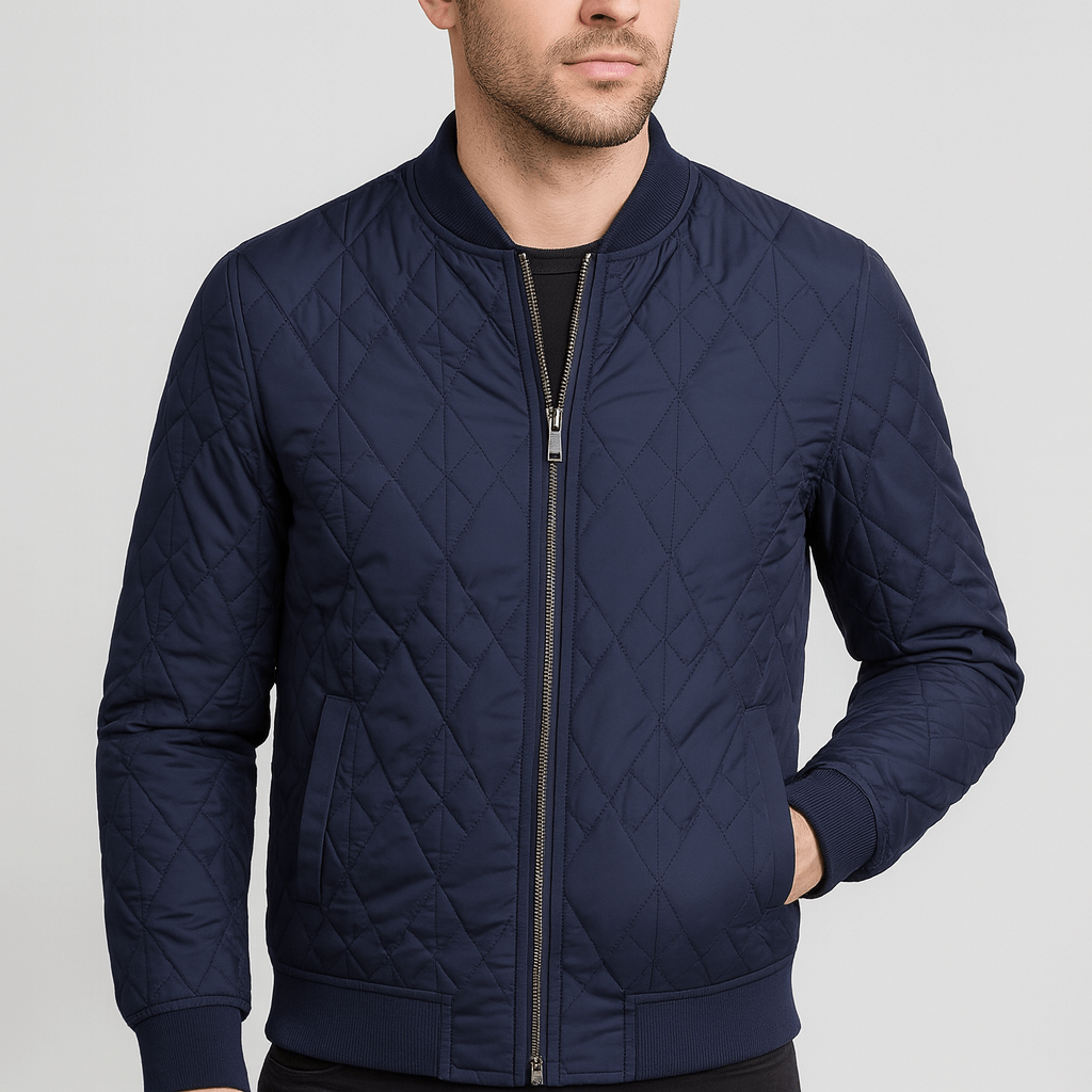 Soviska | Klasyczny kardigan z polibawełny z zamkiem błyskawicznym-Kamizelki-Soviska-Niebieski-S-Soviska