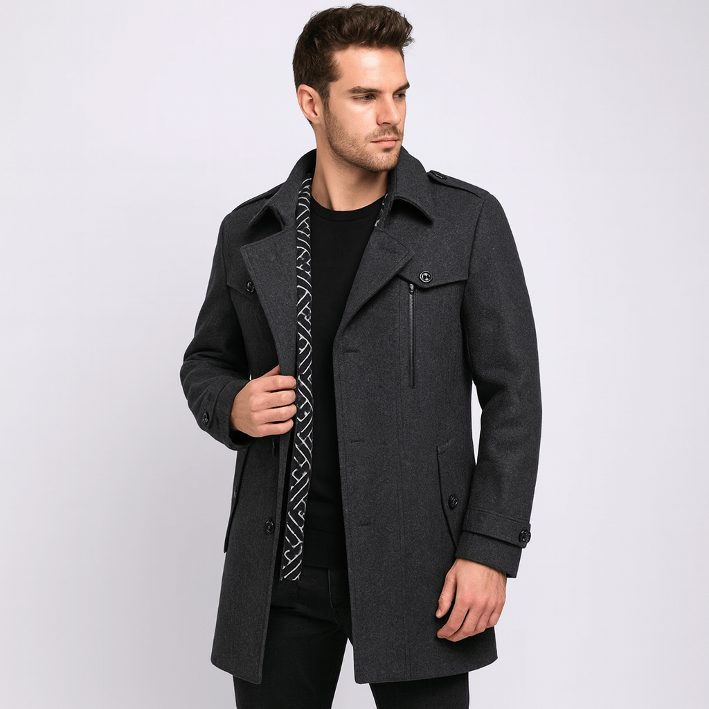 Soviska | Klasyczny płaszcz zimowy z wysokiej jakości izolacją termiczną-Kurtki zimowe-Soviska-Brązowy-M-Soviska