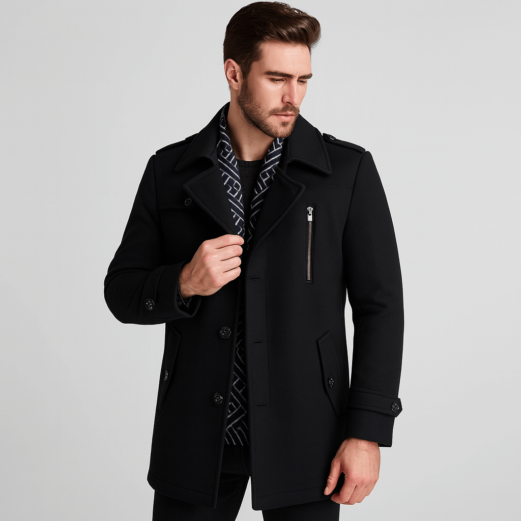 Soviska | Klasyczny płaszcz zimowy z wysokiej jakości izolacją termiczną-Kurtki zimowe-Soviska-Brązowy-M-Soviska