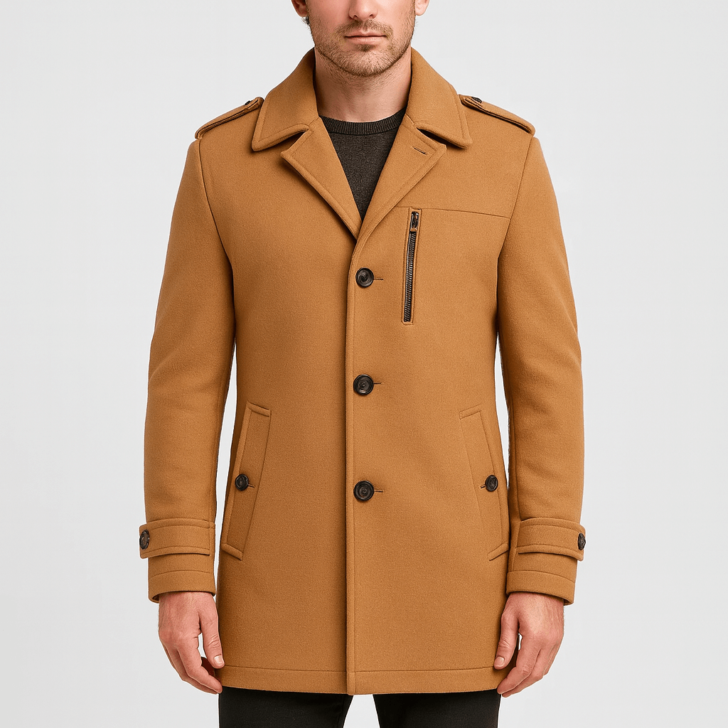 Soviska | Klasyczny płaszcz zimowy z wysokiej jakości izolacją termiczną-Kurtki zimowe-Soviska-Brązowy-M-Soviska