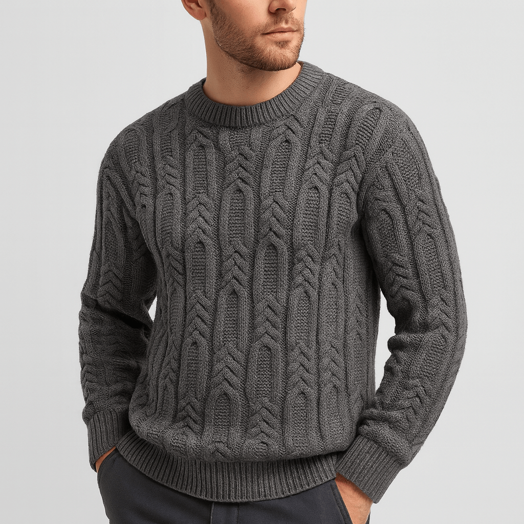 Soviska | Klasyczny sweter dzianinowy-Swetry-Soviska-Zielony-S-Soviska