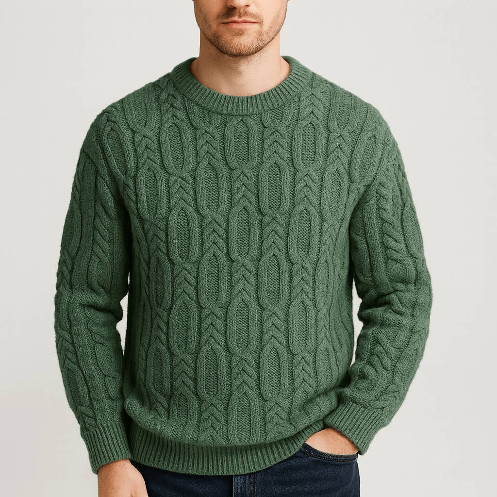 Soviska | Klasyczny sweter dzianinowy-Swetry-Soviska-Zielony-S-Soviska