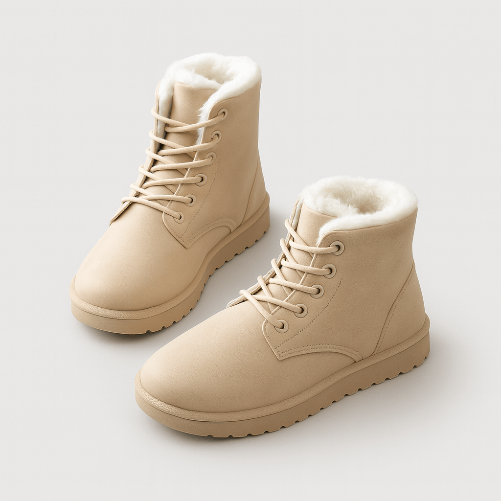 Soviska | Koronkowe buty zimowe z miękką podszewką-Kozaki zimowe-Soviska-Czarny-35-Soviska