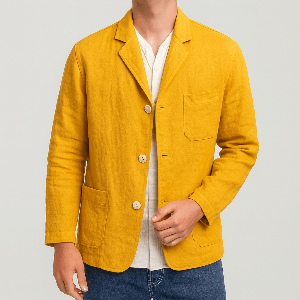 Soviska | Lekka bawełniana marynarka-Marynarki-Soviska-Żółty-S-Soviska