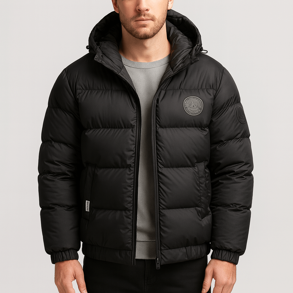 Soviska | Lekka kurtka puchowa z regulowanym kapturem-Kurtki puchowe-Soviska-Czarny-M-Soviska