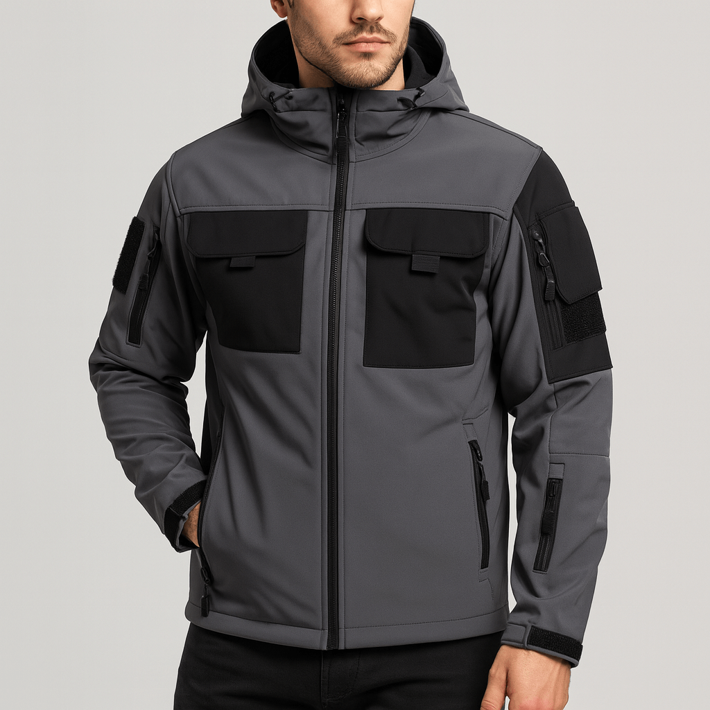 Soviska | Lekka kurtka softshell z regulowanym kapturem-Kurtki-Soviska-Czarny-S-Soviska