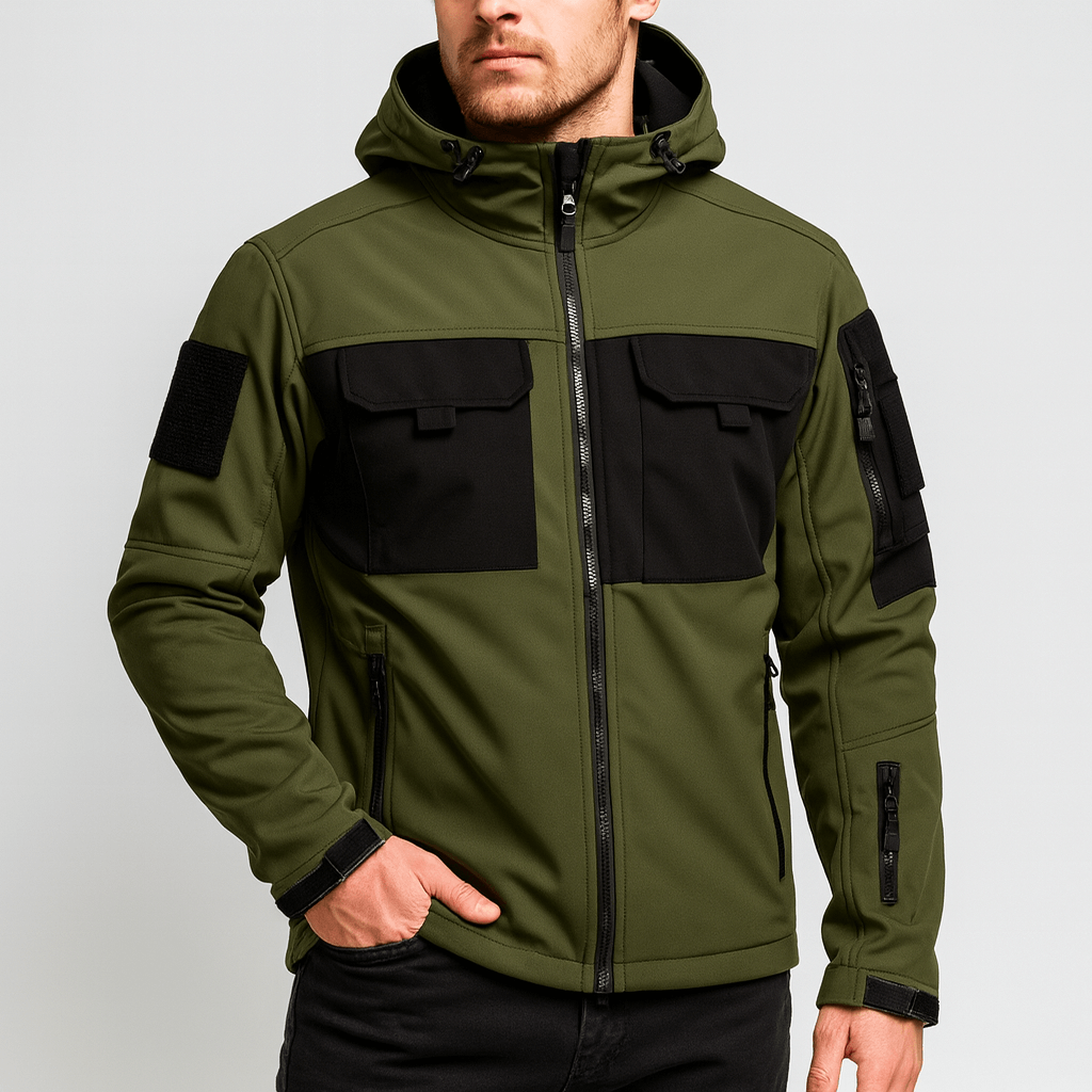 Soviska | Lekka kurtka softshell z regulowanym kapturem-Kurtki-Soviska-Czarny-S-Soviska