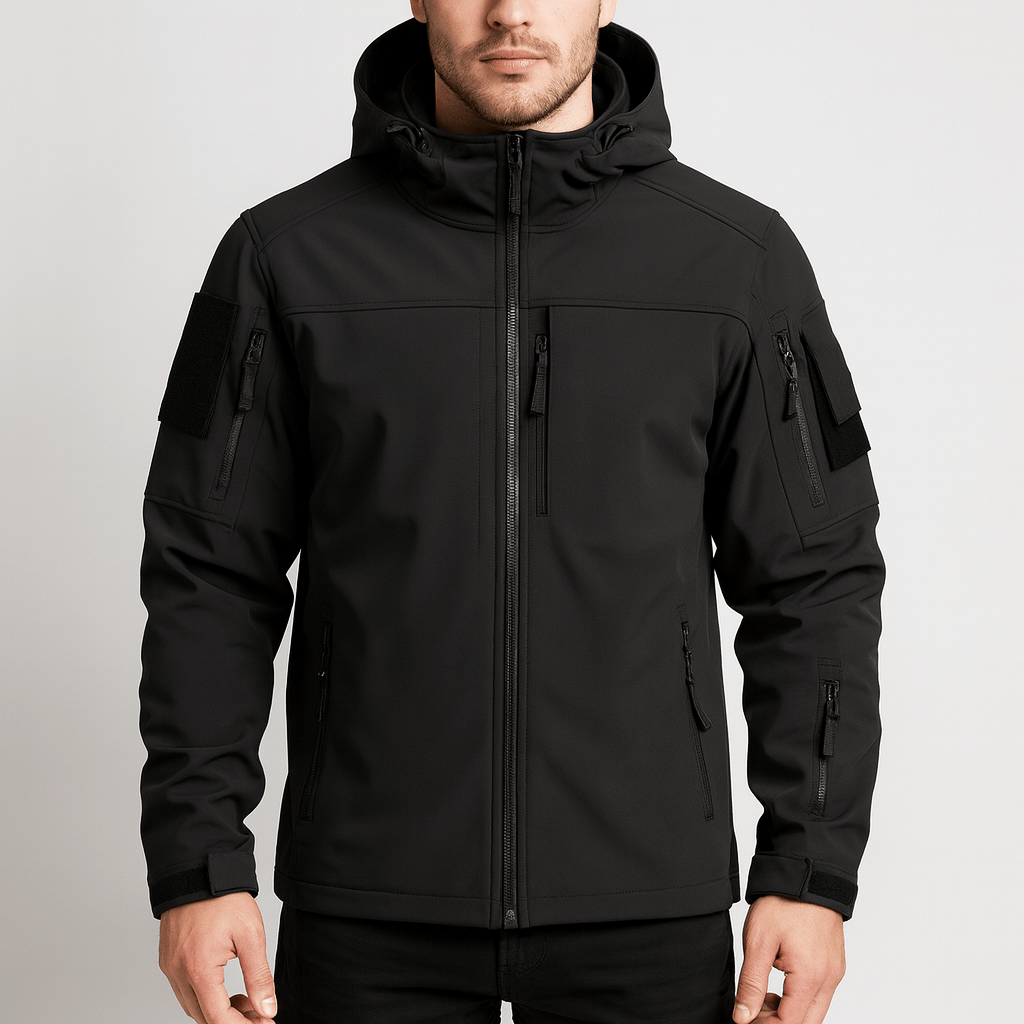 Soviska | Lekka kurtka softshell z regulowanym kapturem-Kurtki-Soviska-Czarny-S-Soviska