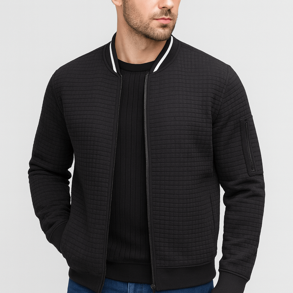 Soviska | Lekka kurtka typu bomber z zapięciem na zamek-Kurtki bomberki-Soviska-Czarny-XS-Soviska