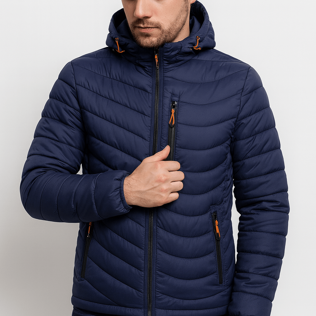 Soviska | Lekka wodoodporna kurtka zimowa z regulowanym kapturem-Kurtki zimowe-Soviska-Ciemnoniebieski-XXS-Soviska