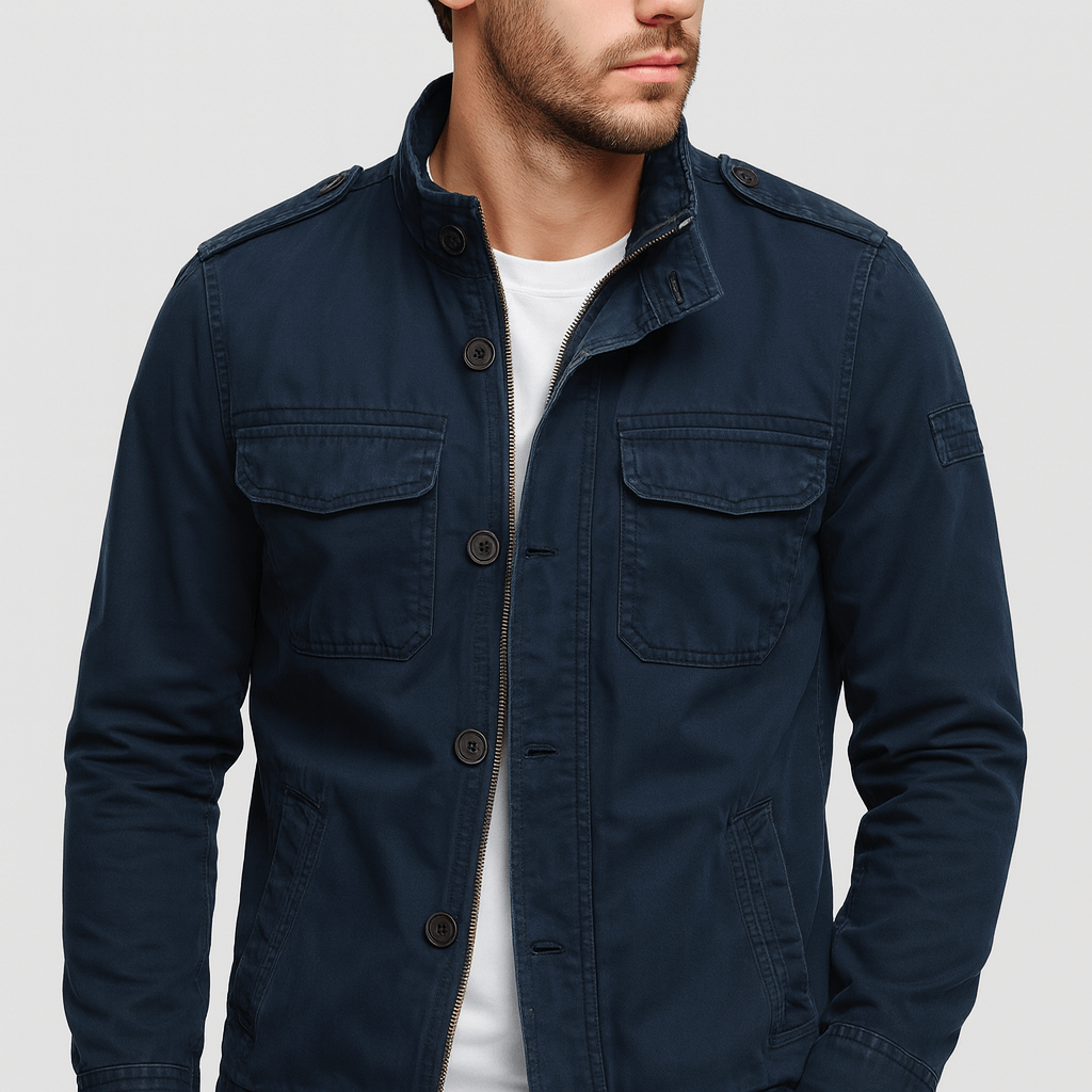 Soviska | Luźny krój kurtka dżinsowa z wieloma kieszeniami-Kurtki-Soviska-Oliwkowy-S-Soviska