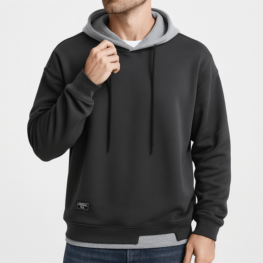 Soviska | Luźny krój z kapturem bluza-Bluzy i Kaptury-Soviska-Czarny-XS-Soviska