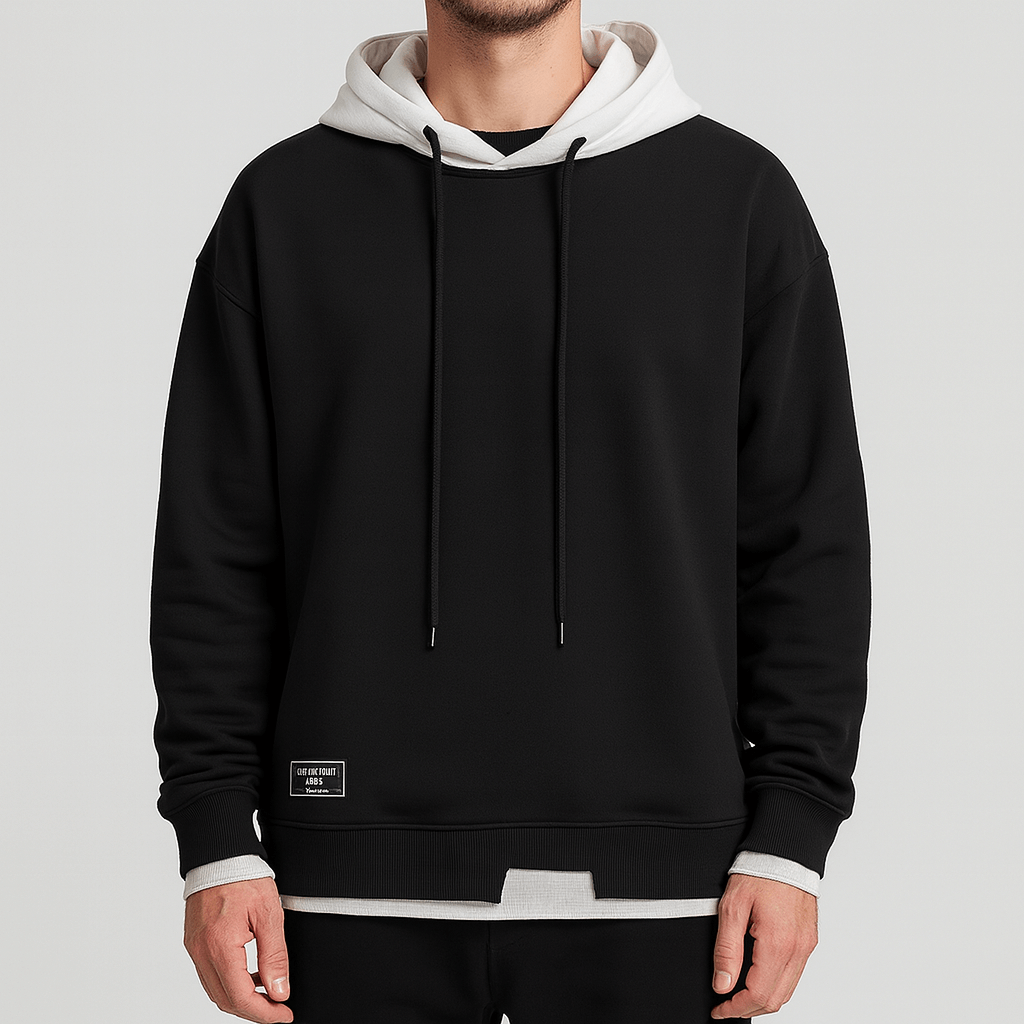 Soviska | Luźny krój z kapturem bluza-Bluzy i Kaptury-Soviska-Czarny-XS-Soviska