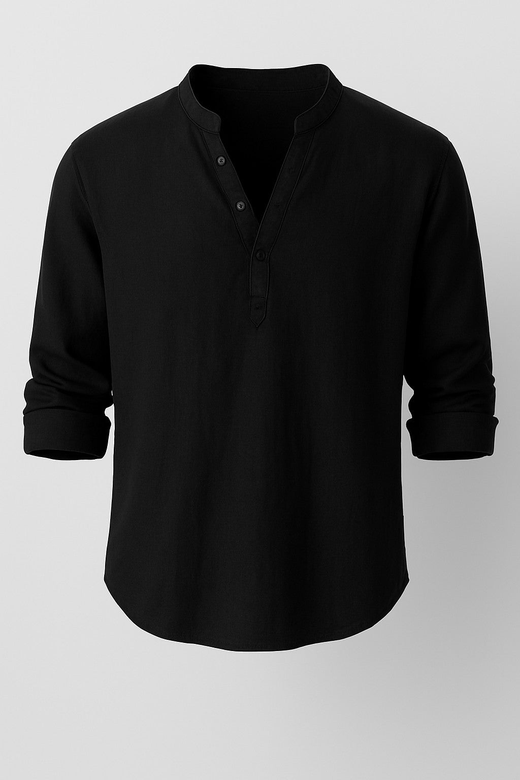 Soviska | Luźny lniana koszula z długim rękawem-Koszule casualowe-Soviska-Ciemnoniebieski-S-Soviska