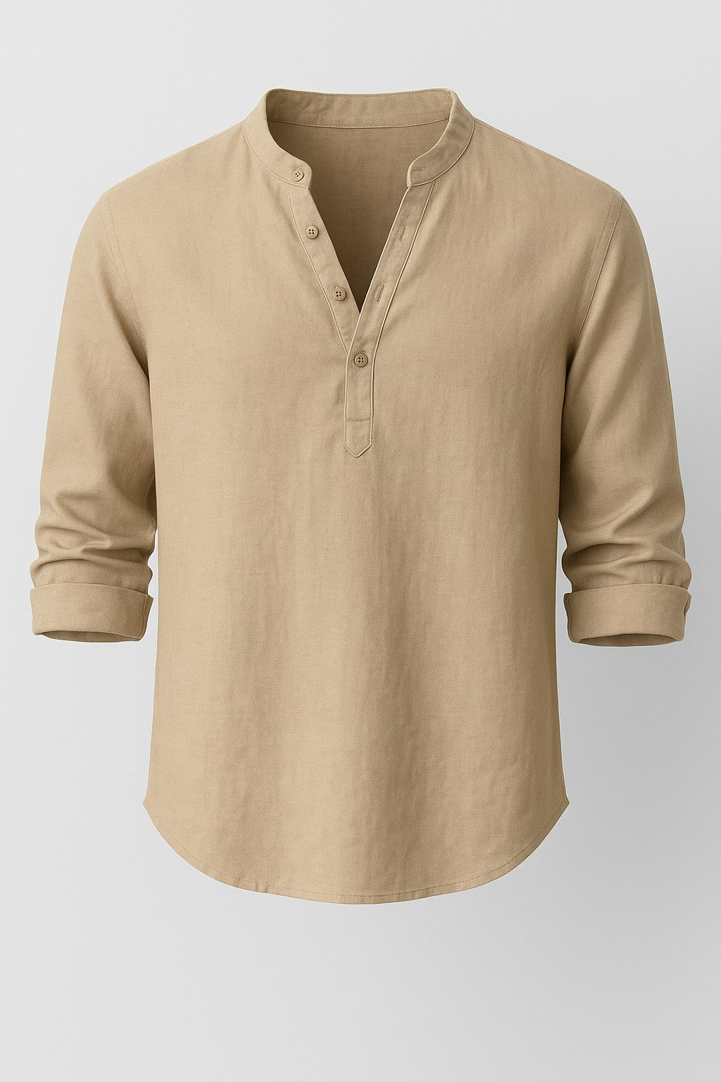 Soviska | Luźny lniana koszula z długim rękawem-Koszule casualowe-Soviska-Ciemnoniebieski-S-Soviska