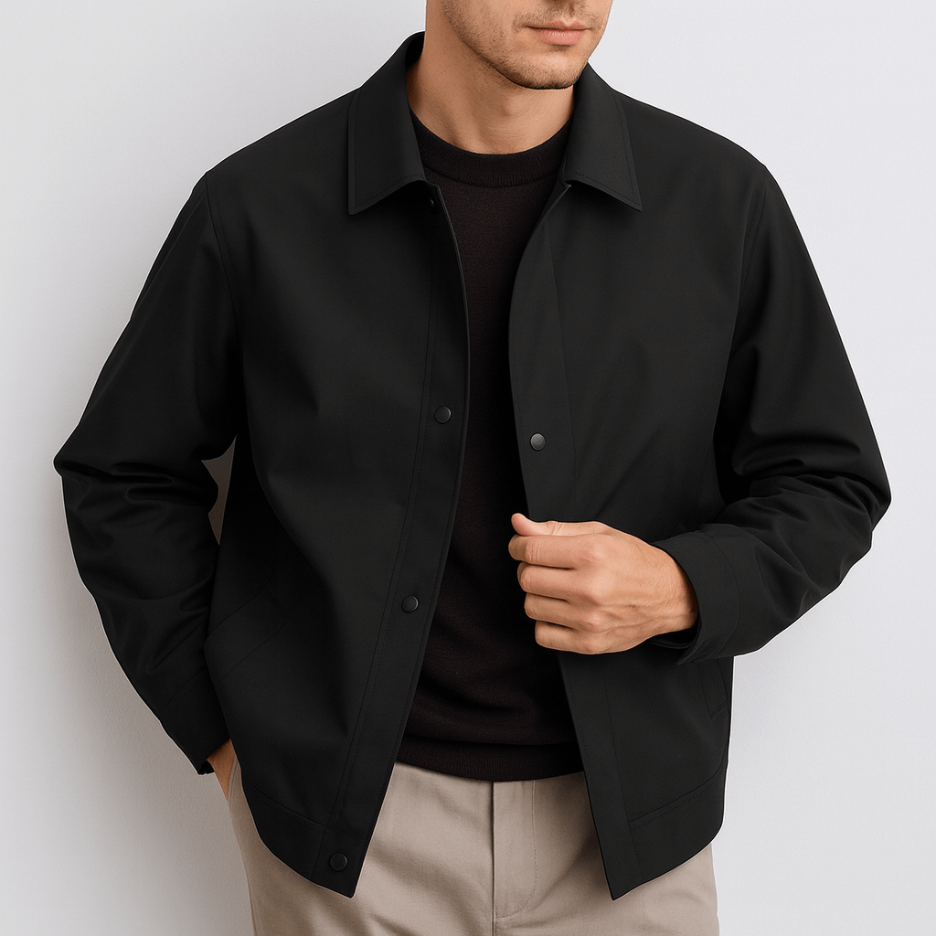 Soviska | Luźny płaszcz z kołnierzykiem-Kurtki i płaszcze-Soviska-Khaki-XS-Soviska