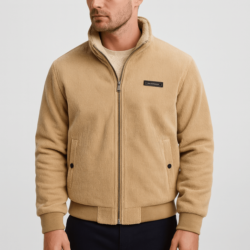 Soviska | Miękka sztruksowa kurtka retro-Kurtki-Soviska-Szary-S-Soviska